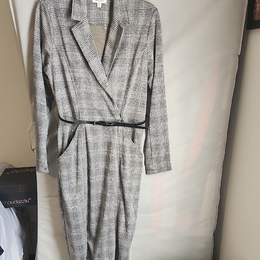Max Studio Black and White Plaid Dress